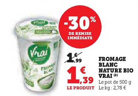 FROMAGE BLANC NATURE BIO VRAI