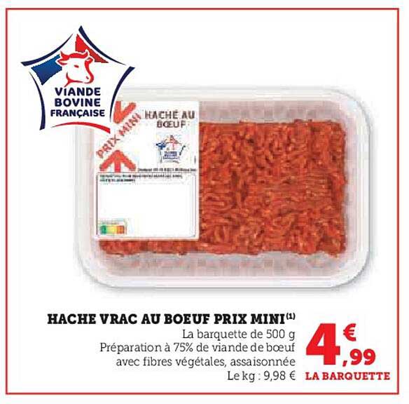 HACHE VRAC AU BOEUF PRIX MINI