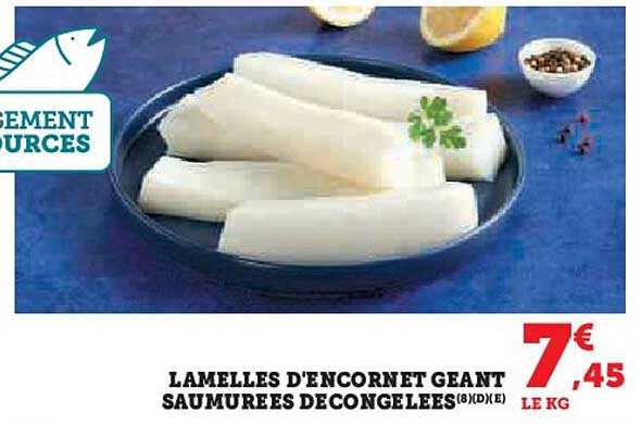 LAMELLES D'ENCORNET GEANT SAUMUREES DECANGELEES