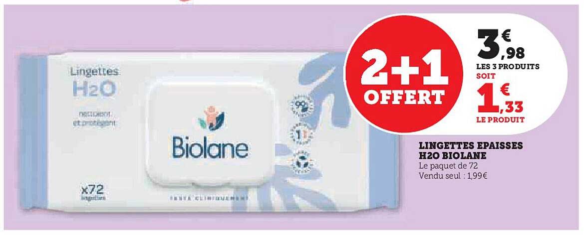 LINGETTES EPAISSES H2O BIOLANE