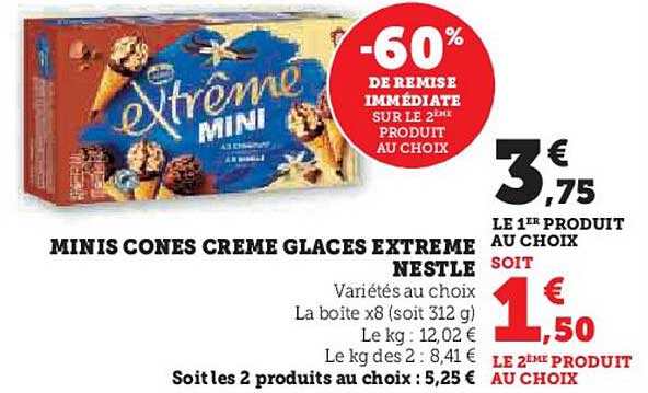 MINIS CONES CREME GLAÇES EXTREME NESTLÉ