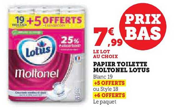 PAPIER TOILETTE MOLTONEL LOTUS