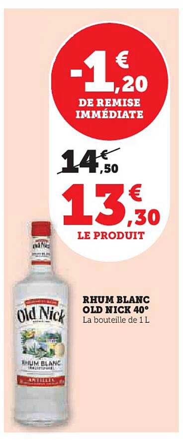 RHUM BLANC OLD NICK 40°