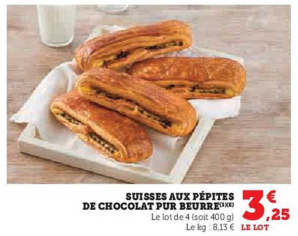 SUISSES AUX PÉPITES DE CHOCOLAT PUR BEURRE