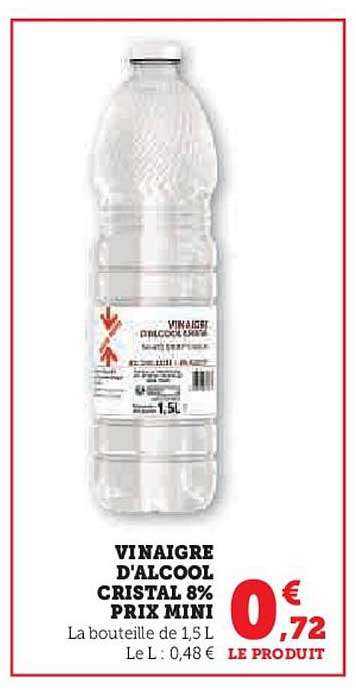VINAIGRE D'ALCOOL CRISTAL 8% PRIX MINI