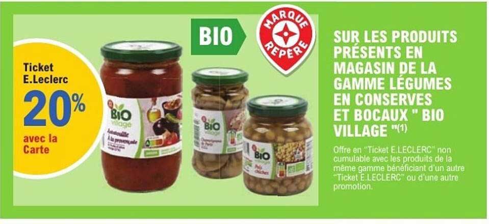 20% avec la Carte E.Leclerc sur la gamme BIO