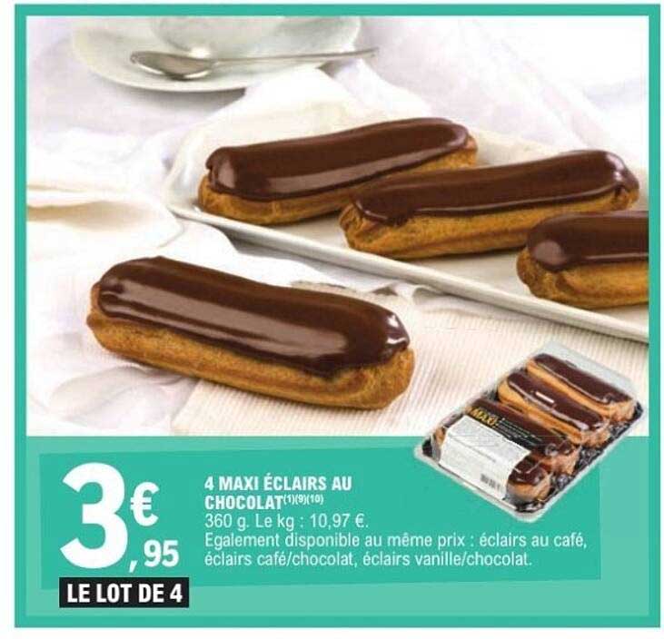 4 MAXI ÉCLAIRS AU CHOCOLAT