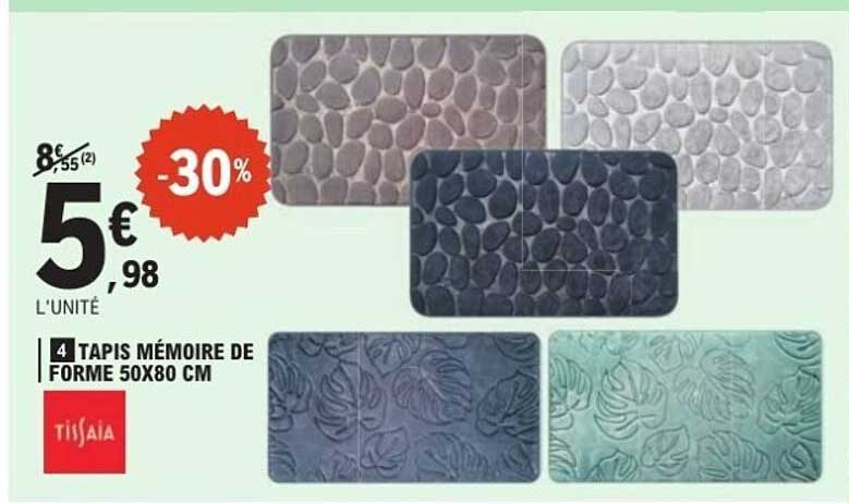 4 TAPIS MÉMOIRE DE FORME 50X80 CM