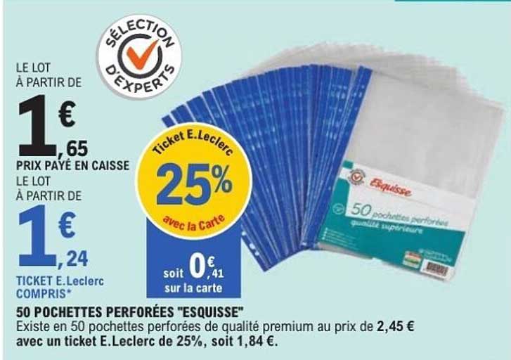 50 POCHETTES PERFORÉES "ESQUISSE"