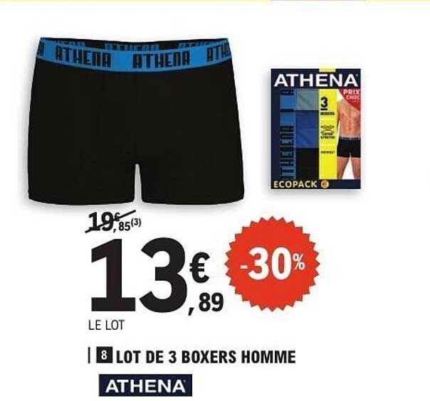8 LOT DE 3 BOXERS HOMME