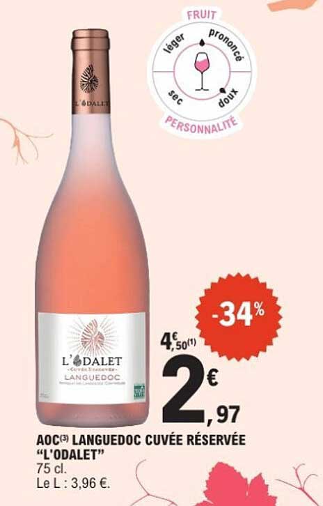AOC Languedoc Cuvée Réservée "L'odalets" 75 cl