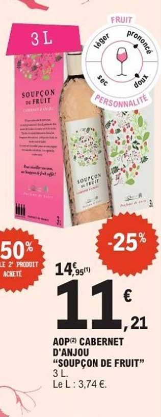 AOP CABERNET D'ANJOU "SOUPEÇON DE FRUIT" 3 L