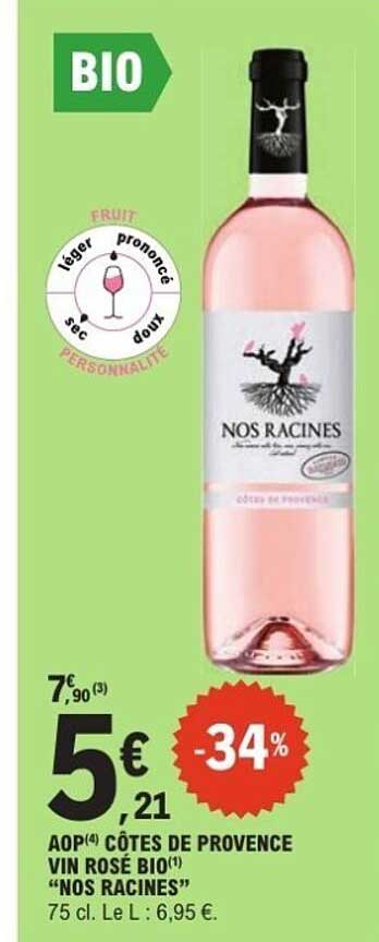 AOP CÔTES DE PROVENCE VIN ROSÉ BIO "NOS RACINES"