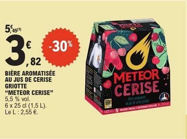 Bière aromatisée au jus de cerise Griotte "Meteor Cerise"