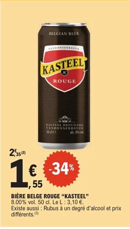 BIÈRE BELGE ROUGE "KASTEEL"