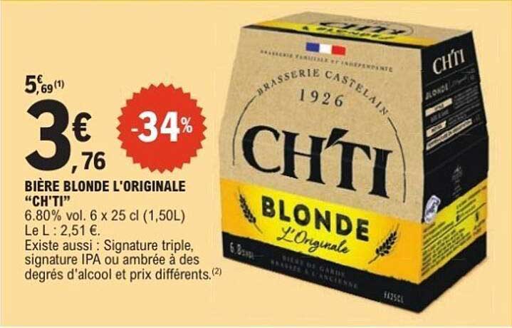BIÈRE BLONDE L'ORIGINALE "CH'TI"