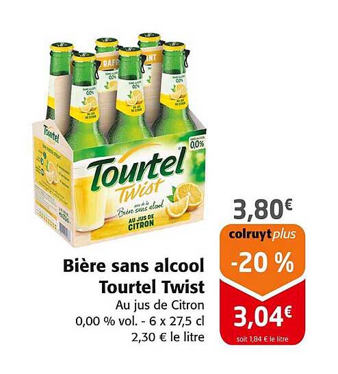 Bière sans alcool Tourtel Twist Au jus de Citron