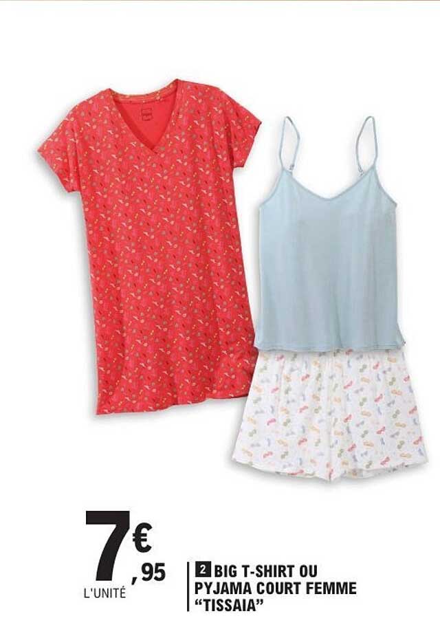 BIG T-SHIRT OU PYJAMA COURT FEMME “TISSAIA”