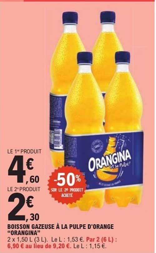 BOISSON GAZEUSE À LA PULPE D'ORANGE "ORANGINA"