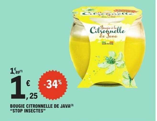 Bougie à la Citronnelle de Java "STOP INSECTES"