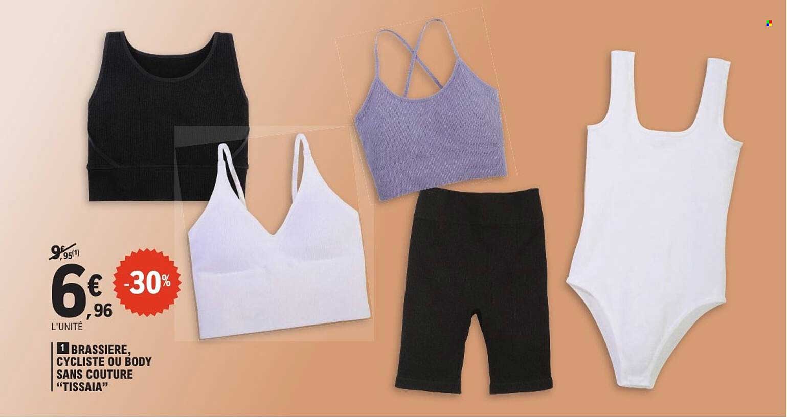 BRASSIERE, CYCLISTE OU BODY SANS COUTURE “TISSAIA”