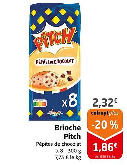 Brioche Pitch Pépites de chocolat x 8 - 300 g