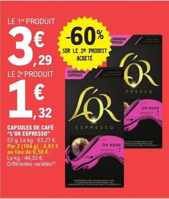 CAPSULES DE CAFÉ "L'OR ESPRESSO"