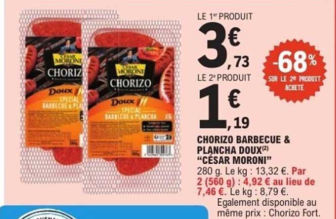 CHORIZO BARBECUE & PLANCHA DOUX "CÉSAR MORONI"