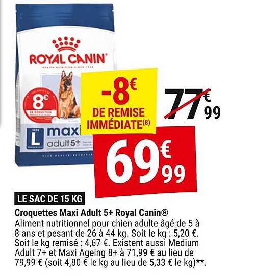 Croquettes Maxi Adult 5+ Royal Canin®