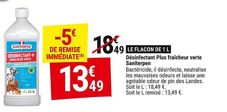 Désinfectant Plus fraîcheur verte Saniterpen