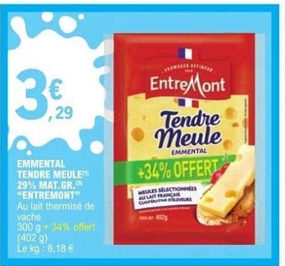Emmental Tendre Meule 29% MAT.GR. "ENTREMONT"