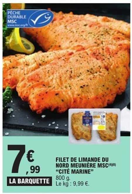 FILET DE LIMANDE DU NORD MEUNIÈRE MSC(4*8) "CITÉ MARINE"