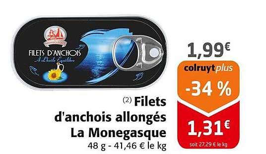 Filets d'anchois allongés La Monegasque