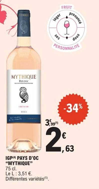 IGP* PAYS D'OC "MYTHIQUE"