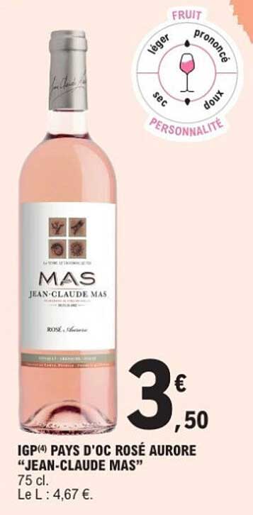 IGP(4) PAYS D'OC ROSÉ AURORE "JEAN-CLAUDE MAS"