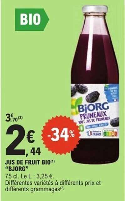 JUS DE FRUIT BIO "BJORG"