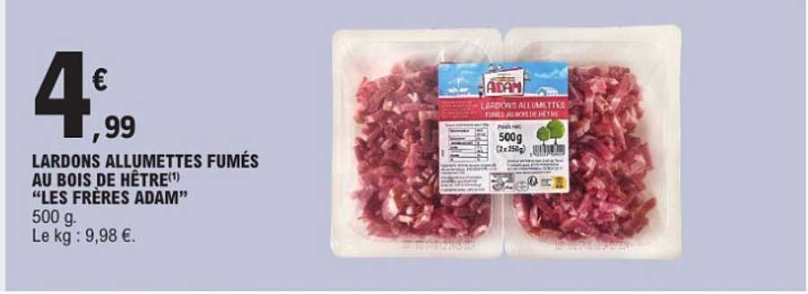 LARDONS ALLUMETTES FUMÉS AU BOIS DE HÊTRE "LES FRÈRES ADAM"