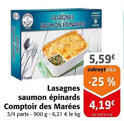 Lasagnes saumon épinards Comptoir des Marées