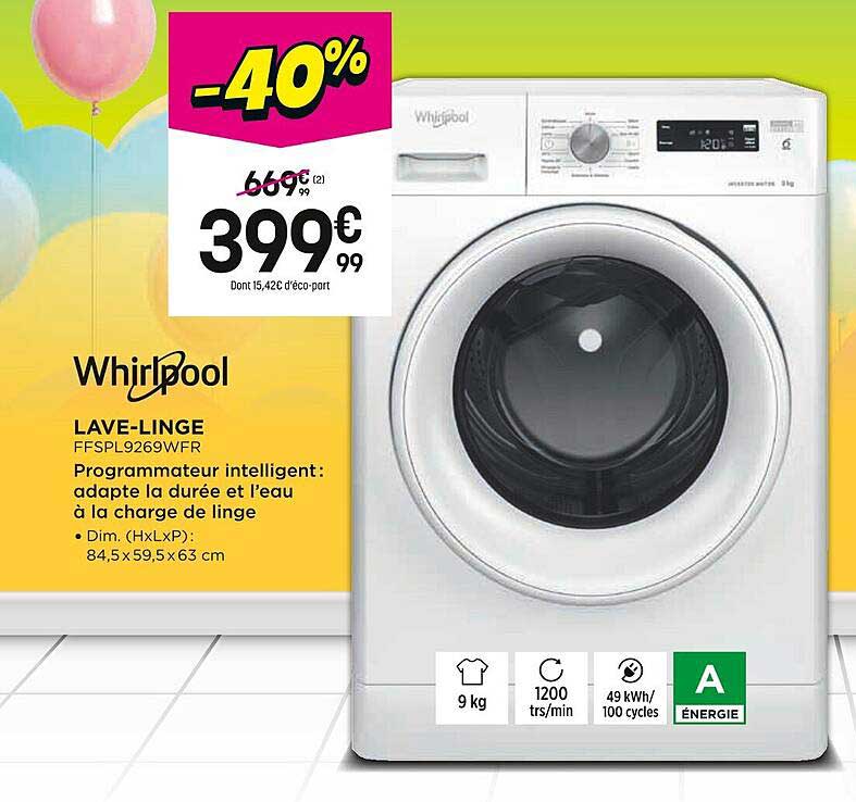 LAVE-LINGE WHIRLPOOL FFSP9269WFR