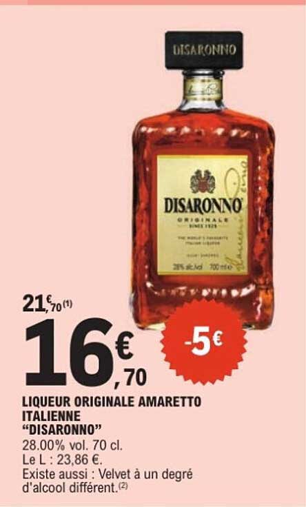 LIQUEUR ORIGINALE AMARETTO ITALIENNE "DISARONNO"