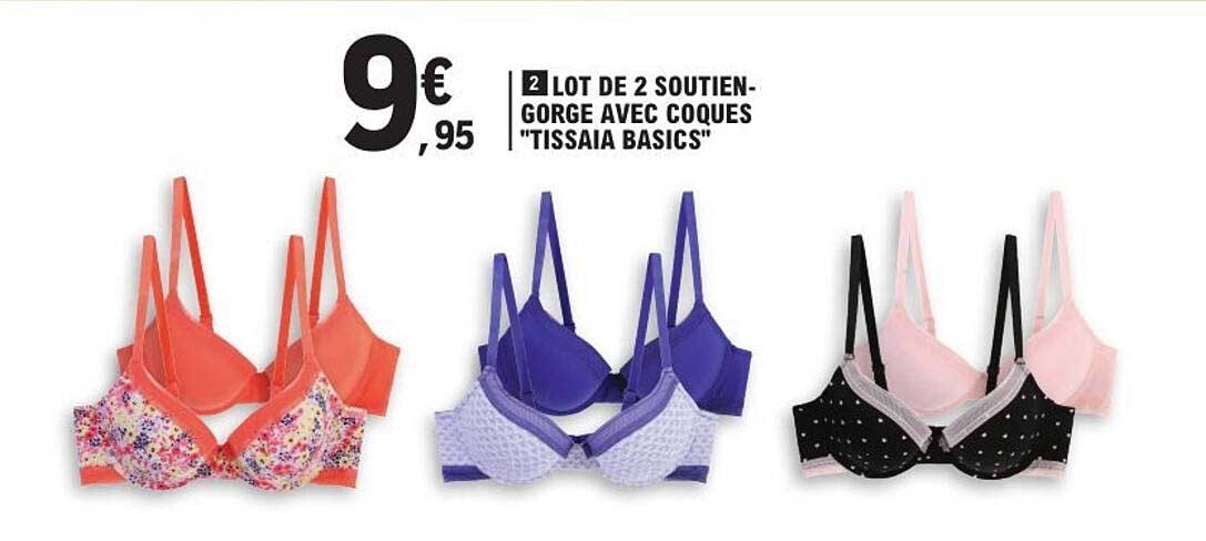 LOT DE 2 SOUTIEN-GORGE AVEC COQUES "TISSAIA BASICS"