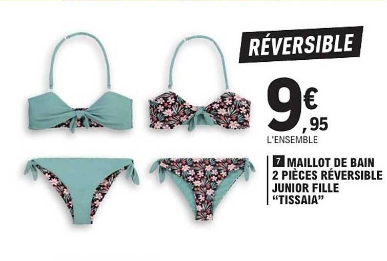 MAILLOT DE BAIN 2 PIÈCES RÉVERSIBLE JUNIOR FILLE “TISSAIA”