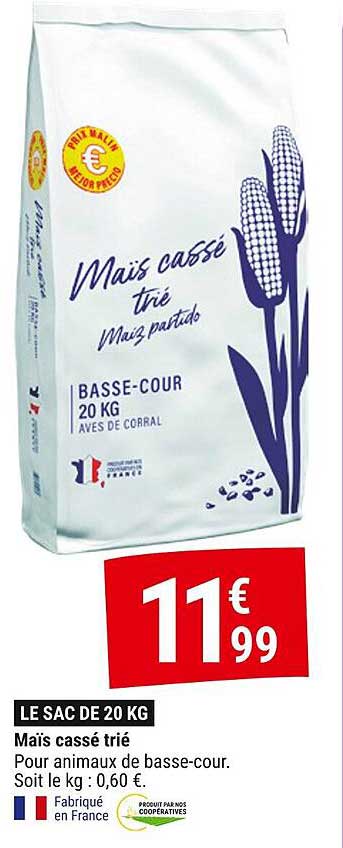 Maïs cassé trié