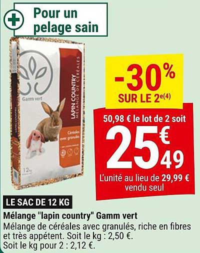 Mélange "lapin country" Gamm vert