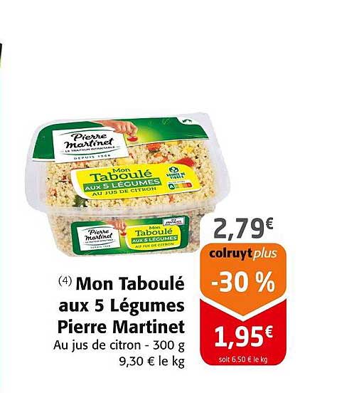 Mon Taboulé aux 5 Légumes Pierre Martinet