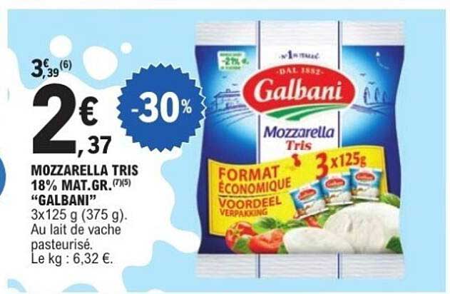 MOZZARELLA TRIS 18% MAT.GR.(7/5) "GALBANI"