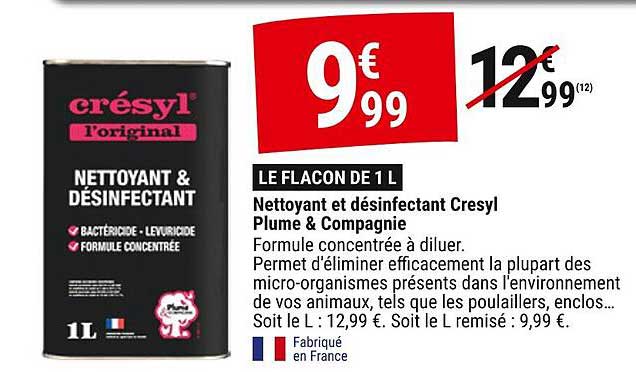 Nettoyant et désinfectant Cresyl Plume & Compagnie