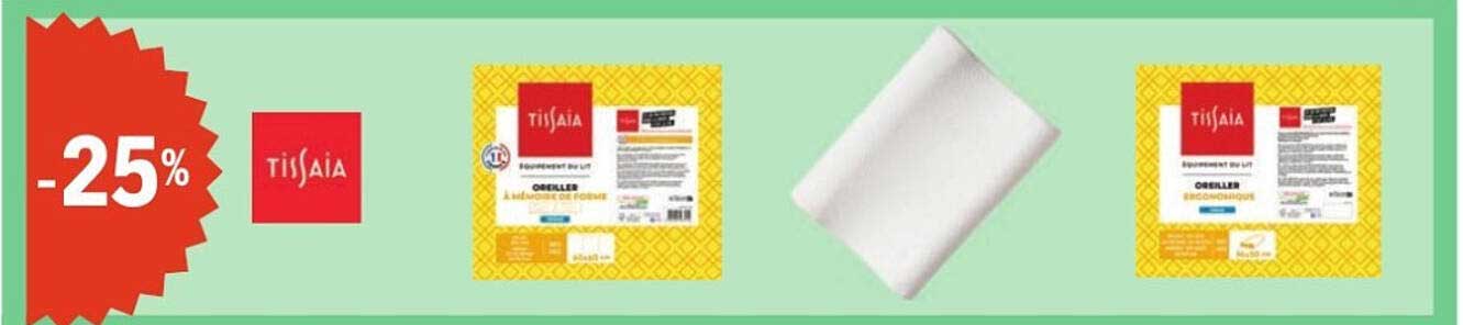 Oreiller à mémoire de forme Tissaja -25%