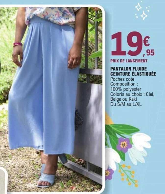 PANTALON FLUIDE CEINTURE ÉLASTIQUEE