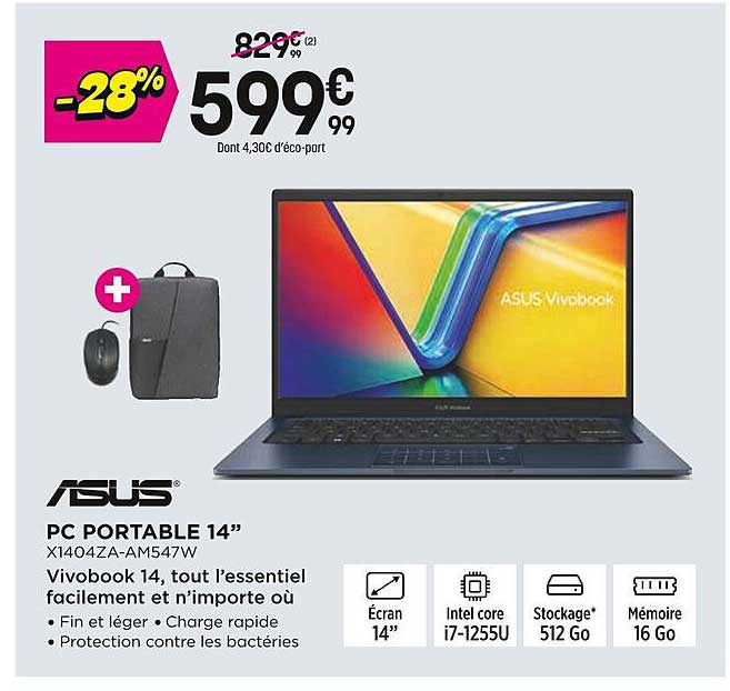 PC PORTABLE 14” X1404ZA-AM547W